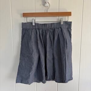 J.CREW Women's 100% Cotton Pinstripe Skirt Elastic Waistband Size Small